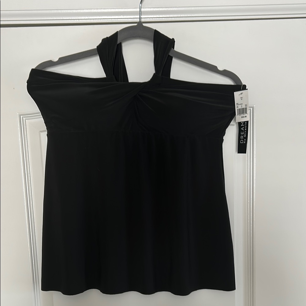 Black halter neck swim Top - Picture 2 of 5